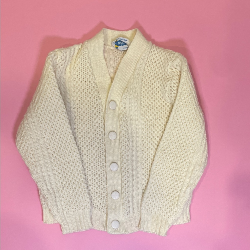 Cream Button-Up Cardigan